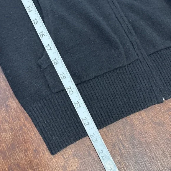 100% Cashmere Black Zip Hoodie Sweater XS Stars Nautical Coastal Preppy Capsule - Picture 8 of 9